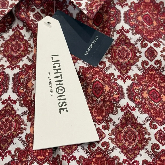 NWT Lands’ End Lighthouse Multi Color Paisley Shirt Button Front Women’s SZ 4 - Picture 5 of 5